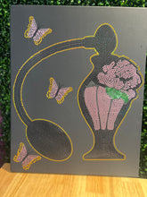 Load image into Gallery viewer, MISS ROSE   2 PERFUME BOTTLE CANVAS 16 X 20 BLING TRANSFERS
