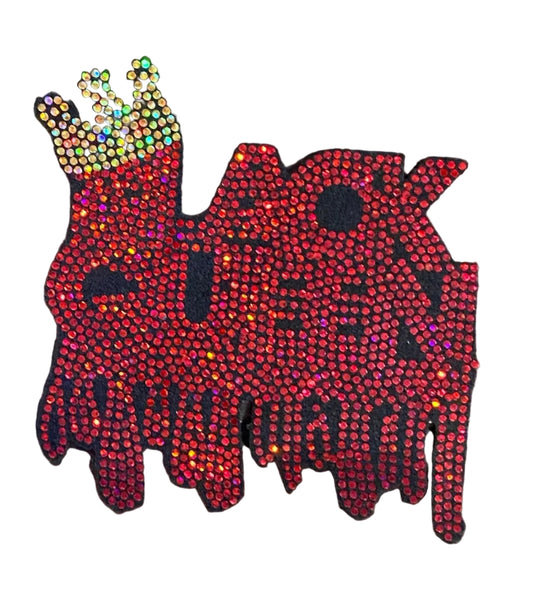 Black Queen - Iron-on Spangle Bling Patch