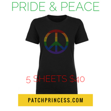 Load image into Gallery viewer, PRIDE AND PEACE BLING TRANSFERS