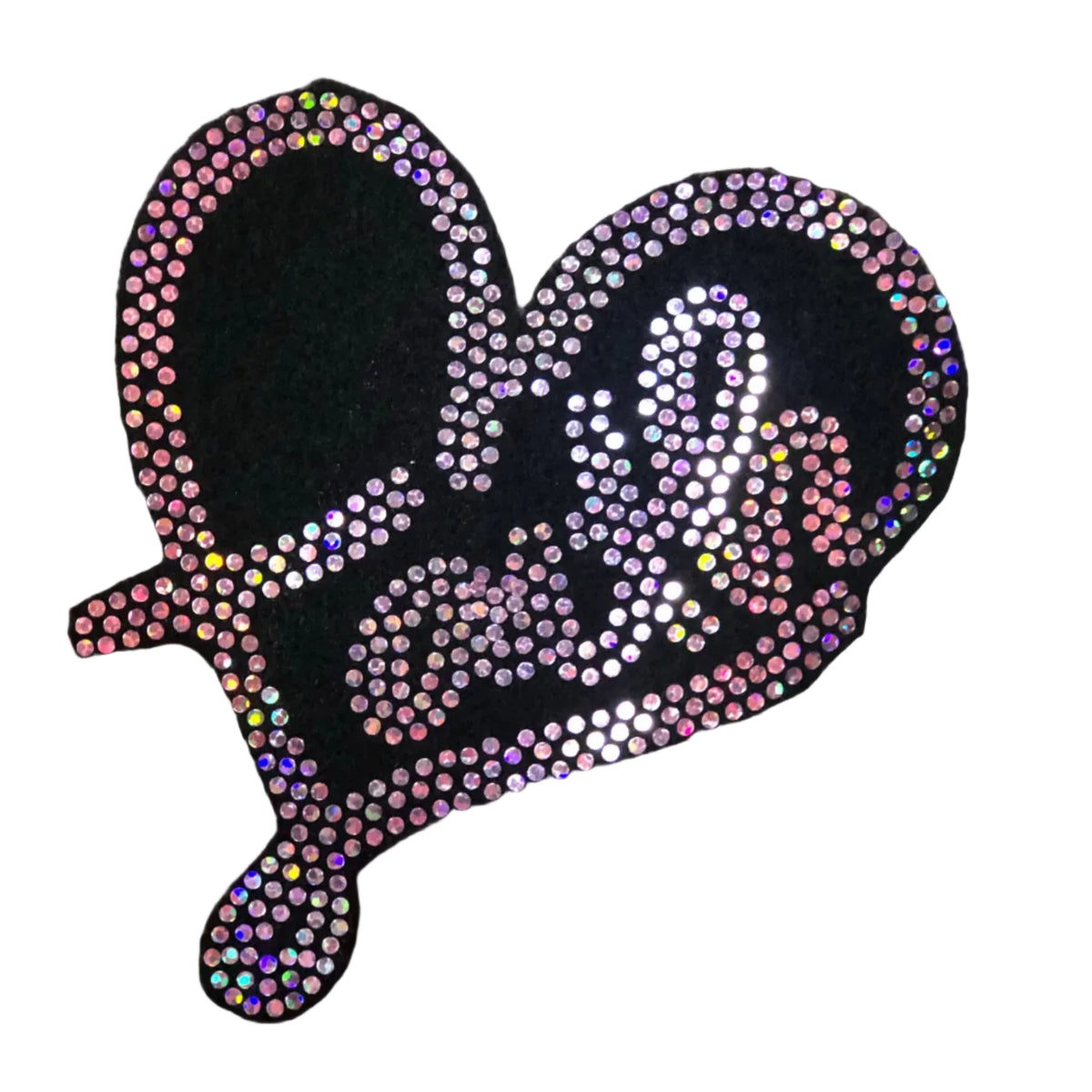 Faith Heart - Iron-on Spangle Bling Patch