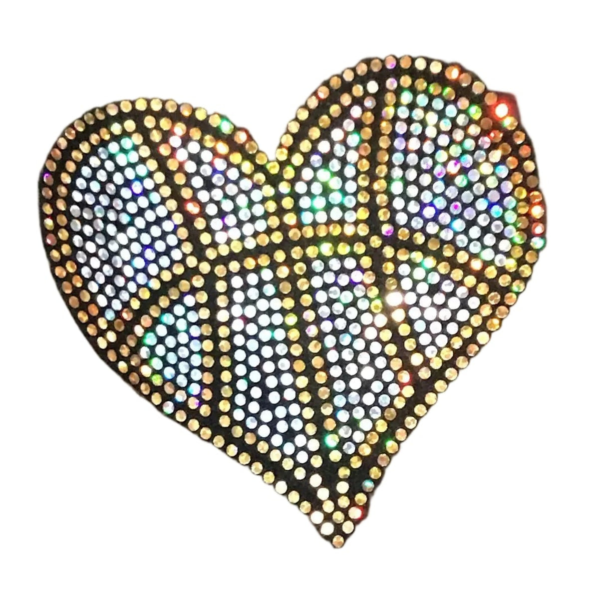 Basketball Heart - Iron-on Spangle Bling Patch