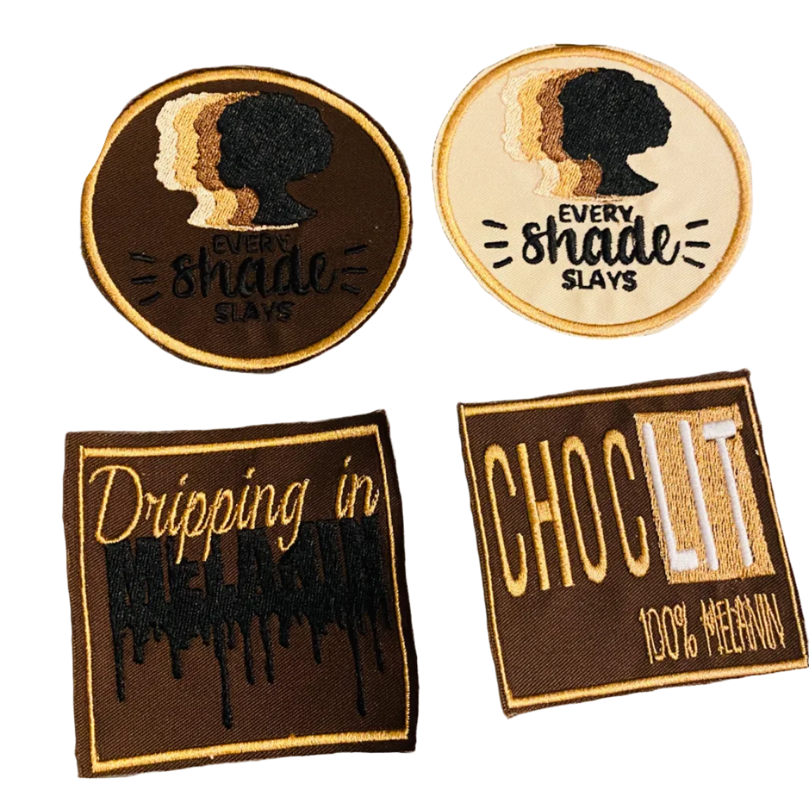 Melanin, 4 Count - Iron-on Embroidered Patch