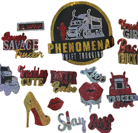 Trucker Babe, 15 Count - Iron-on Spangle Bling Patch