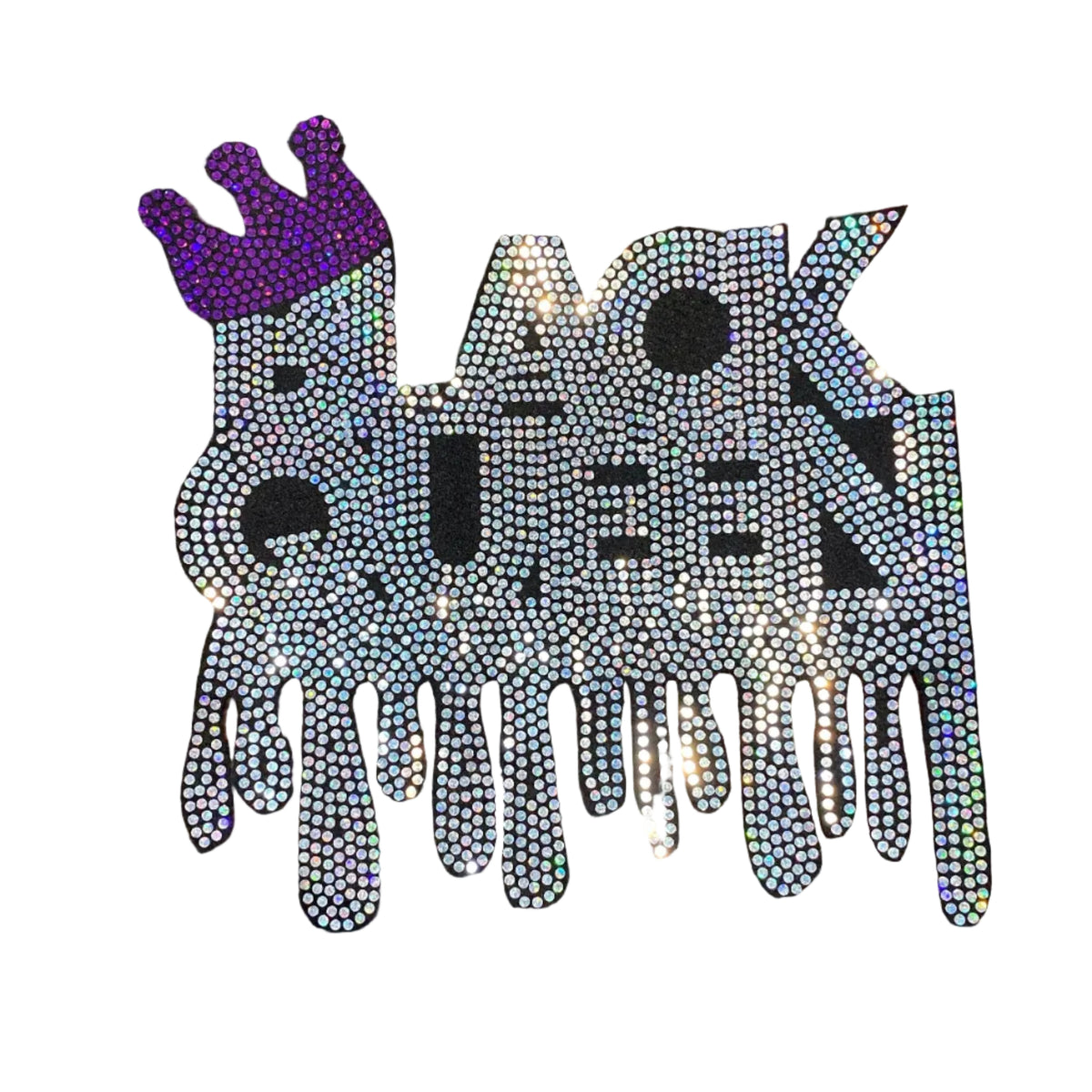 Black Queen - Iron-on Spangle Bling Patch