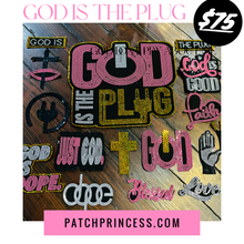 Load image into Gallery viewer, GOD IS THE PLUG JACKET BAG 15 PATCH SET