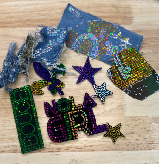 MARDI GRAS-TRUCKER HAT PATCH 8 PIECE BUNDLE