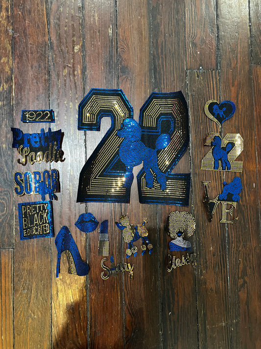 SIGMA PRETTY POODLE SORORITY PATCH SET