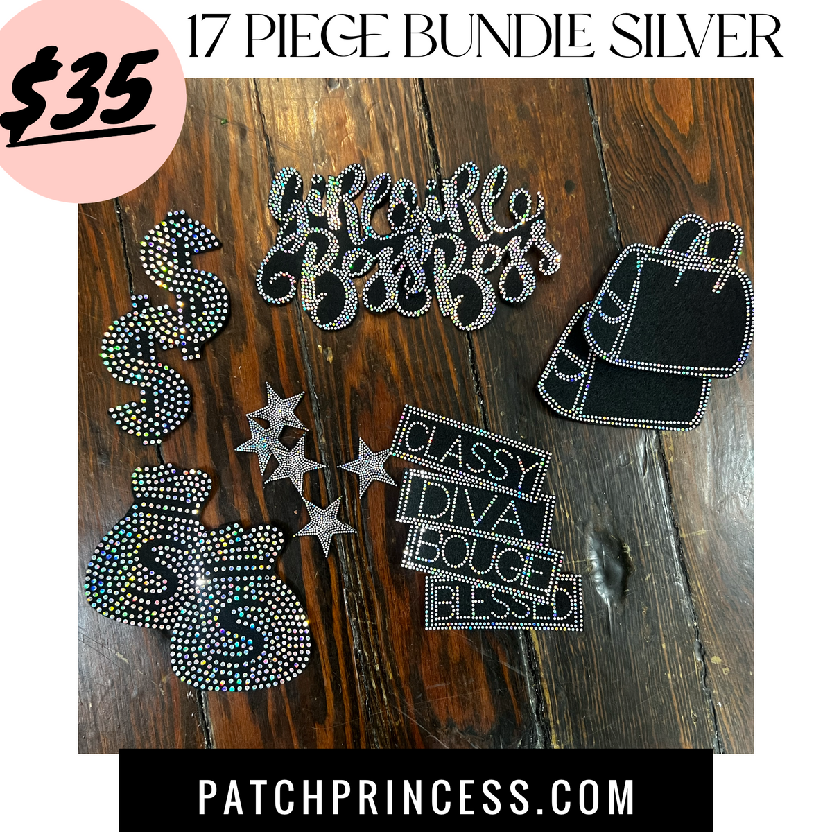 17 PIECE BUNDLE SILVER – PATCH PRINCESS