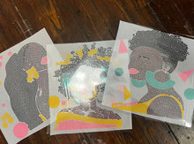 Load image into Gallery viewer, QUEENING 5 CANVAS SET 11 X 11 BLING TRANSFER