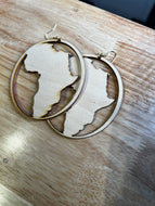 AFRICA HOOPS EARRINGS (WOODEN)