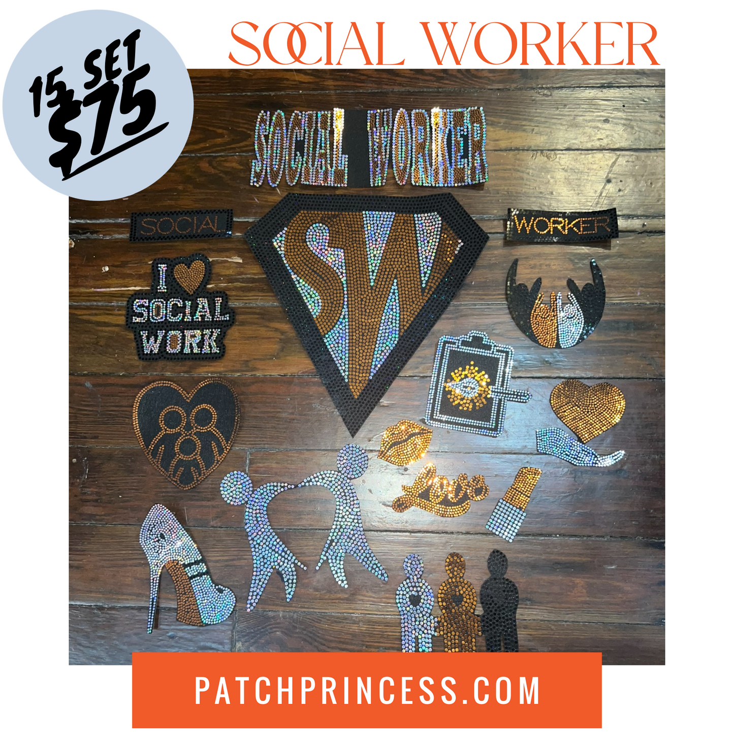 SOCIAL WORKER 15 PATCH SET