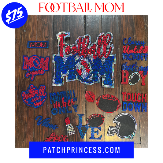 FOOTBALL MOM JACKET BAG 15 PATCH SET