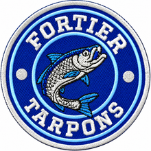 Load image into Gallery viewer, Fortier Tarpons - Iron-On Embroidered School Patch