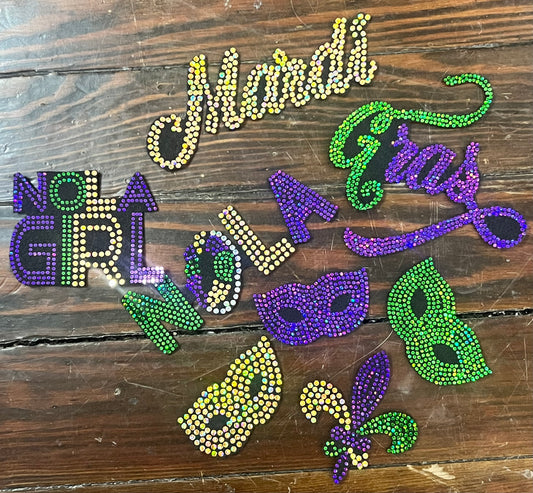 MARDI GRAS 8 PATCH CROC SET