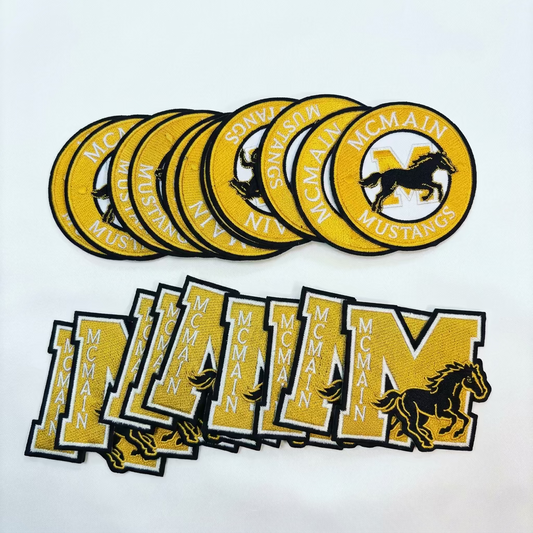 Eleanor McMain Mustangs - Iron-On Embroidered School Patch