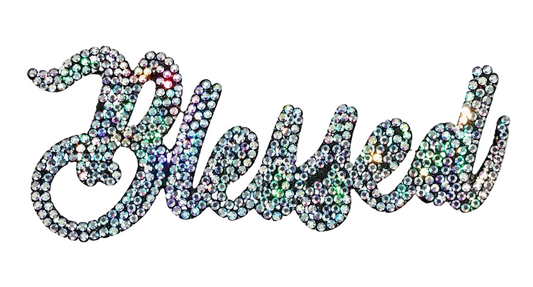 Blessed - Iron-on Spangle Bling Patch