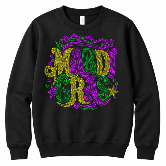 Mardi Gras - Iron-on Spangle Bling Transfer