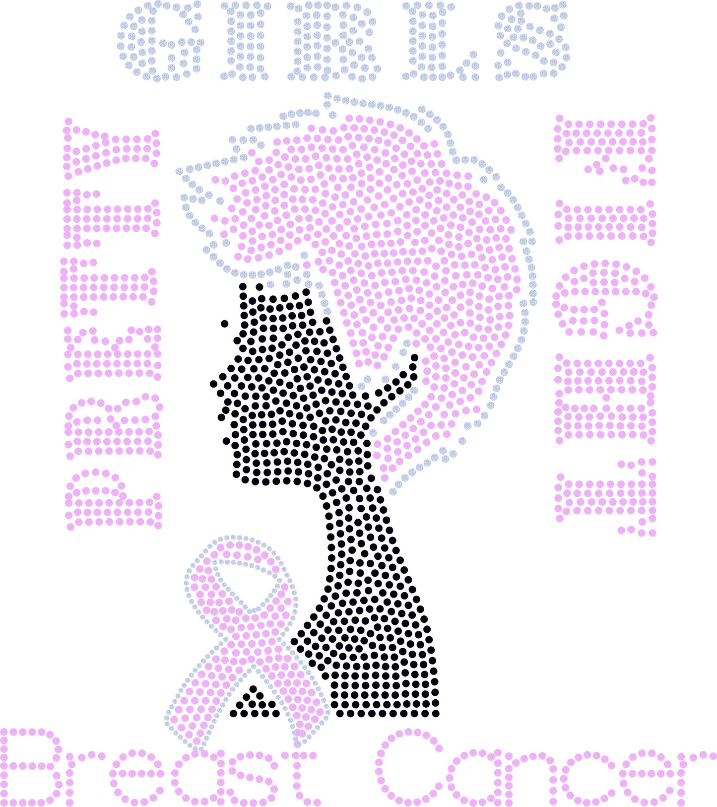 BREAST CANCER WOMAN PIXIE BLING TRANSFERS