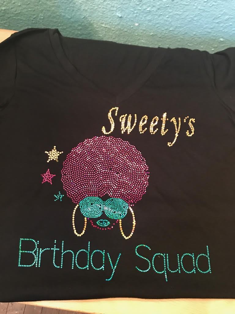 BIRTHDAY SQUAD AFRO BLING TRANSFERS