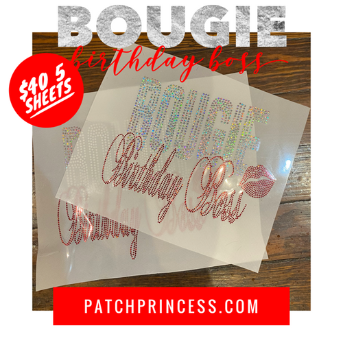 BOUGIE BIRTHDAY BOSS  BLING TRANSFERS
