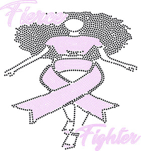 BREAST CANCER FIERCE FIGHTER BLING TRANSFERS