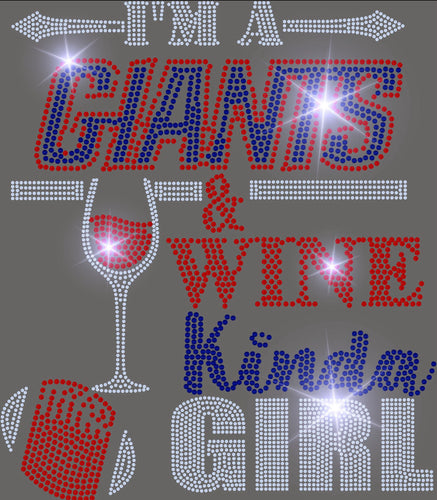 Giants  & WINE KINDA GIRL BLING TRANSFERS