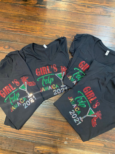 GIRL'S TRIP JAMAICA BLING TRANSFERS
