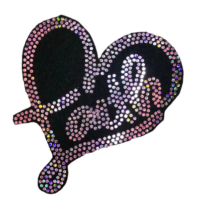 Faith Heart - Iron-on Spangle Bling Patch