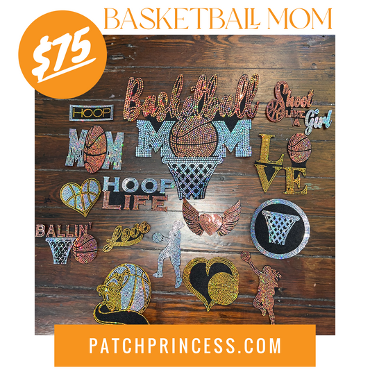 BASKETBALL MOM 15 PATCH SET