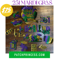 251 Mardi Gras MOBILE 15 Patch Jacket Bag