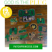 Load image into Gallery viewer, GOD IS THE PLUG JACKET BAG 15 PATCH SET