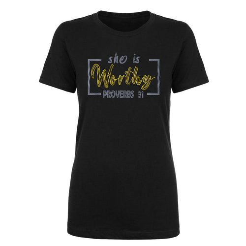 SHE IS WORTHY (PROVERBS 31) BLING TRANSFERS