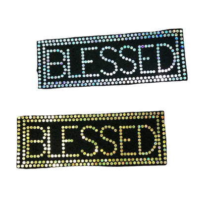 Blessed Tag - Iron-on Spangle Bling Patch