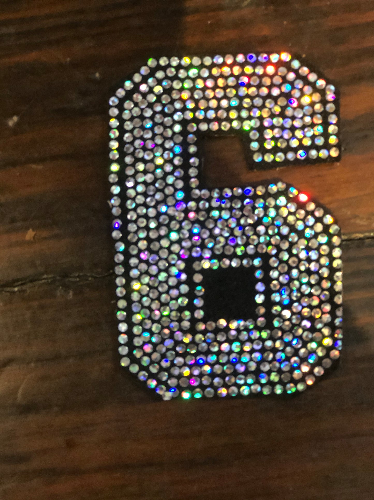 NUMBER 6 Bling Patch