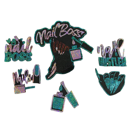 Nail Boss, 7 Count - Iron-on Spangle Bling Patch