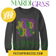 MARDI GRAS BLING TRANSFERS