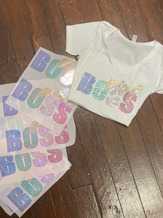 GIRL BOSS BLING TRANSFERS