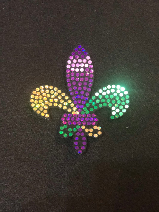 MARDI GRAS FLEUR DE LIS BLING PATCH