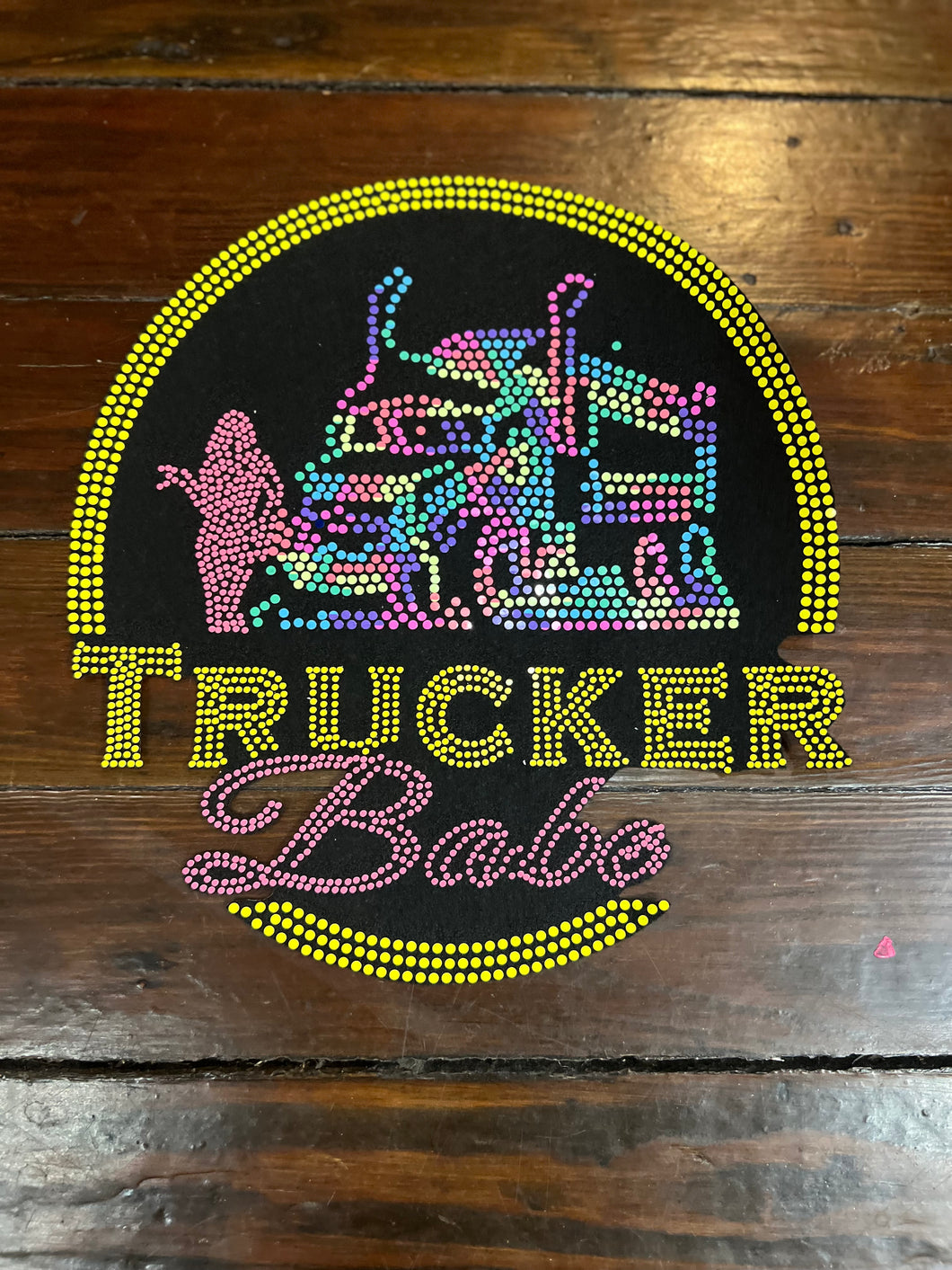 TRUCKER BABE CIRCLE BLING PATCH