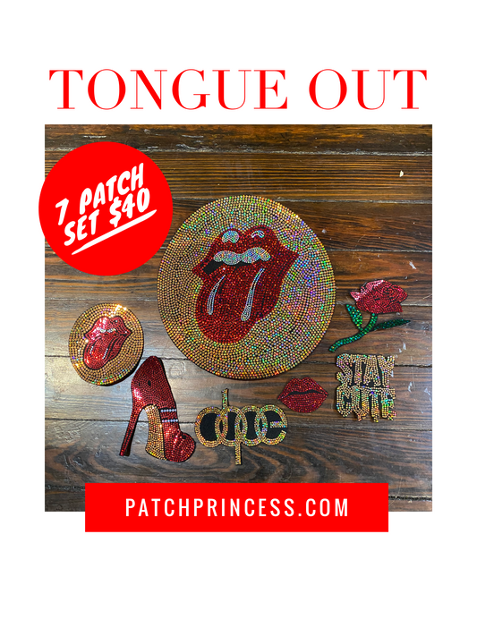 TONGUE OUT 7 PATCH SET