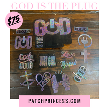 Load image into Gallery viewer, GOD IS THE PLUG JACKET BAG 15 PATCH SET