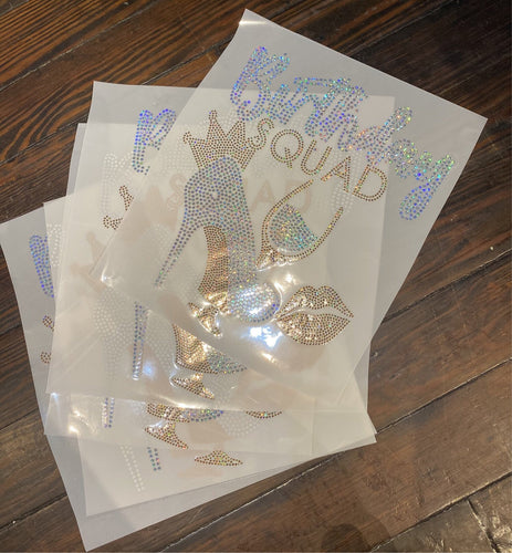 BIRTHDAY SQUAD BLING TRANSFERS