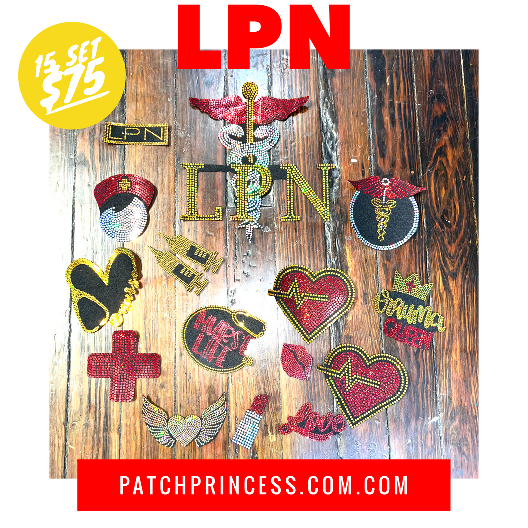 LPN NURSE JACKET BAG 16 PATCH SET