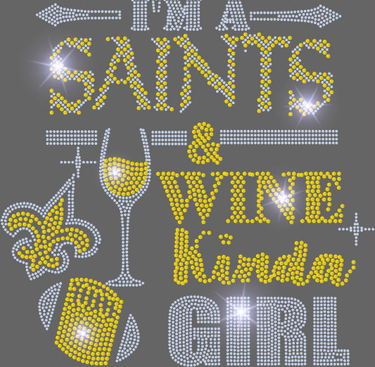 Saints & WINE KINDA GIRL BLING TRANSFERS