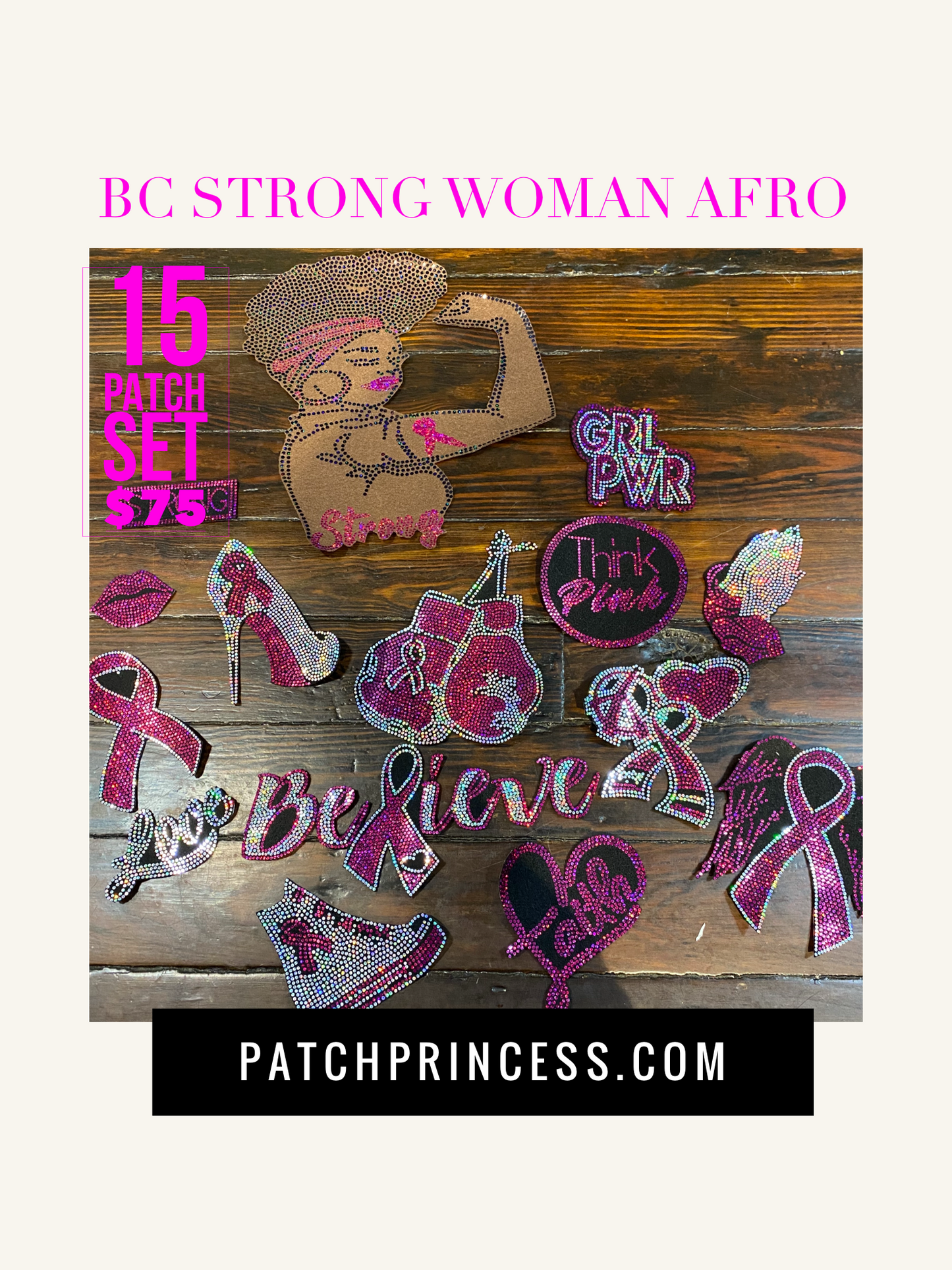 Strong Woman Afro BREAST CANCER JACKET BAG