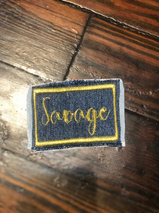 SAVAGE DENIM DISTRESSED PATCH