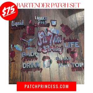 BARTENDER JACKET BAG 15 PATCH SET