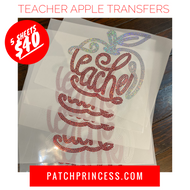TEACHER APPLE BLING TRANSFERS