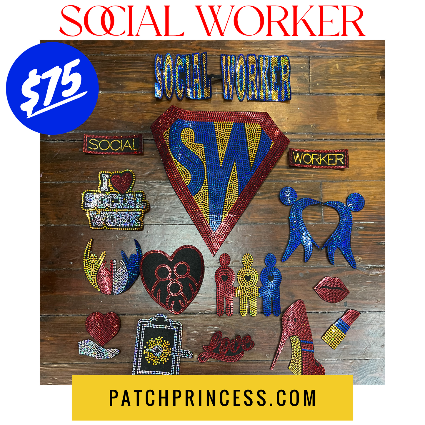 SOCIAL WORKER 15 PATCH SET