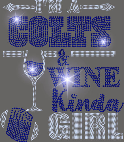 Colts & WINE KINDA GIRL BLING TRANSFERS